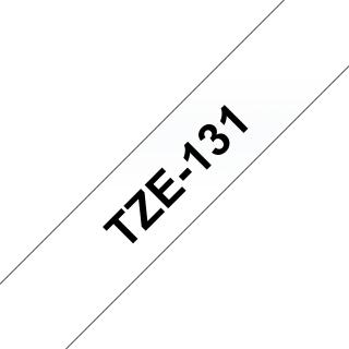 Banda de etichete Brother TZe-131, Laminata, Negru pe Transparent, 12mm 8m