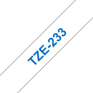 Banda de etichete Brother TZe-233, Laminata, Albastru pe Alb, 12mm 8m
