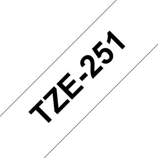 Banda de etichete Brother TZe-251, Laminata, Negru pe Alb, 24mm 8m