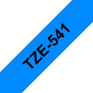 Banda de etichete Brother TZe-541, Laminata, Negru pe Albastru, 18mm 8m
