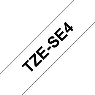 Banda De Securitate Brother TZe-SE4, Laminata, Negru pe Alb, 18mm 8m