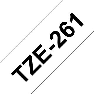 Banda Etichete Brother TZe-261, Laminata, Negru pe Alb, 36mm 8m