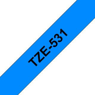Banda Etichete Brother TZe-531, Laminata, Negru pe Albastru, 12mm 8m