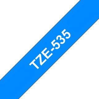 Banda Etichete Brother TZe-535, Laminata, Alb pe Albastru, 12mm 8m