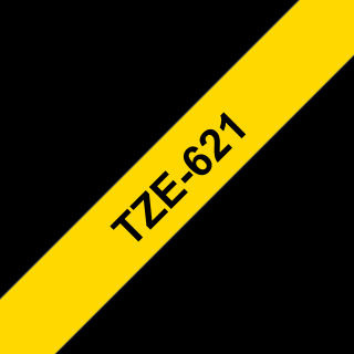Banda Etichete Brother TZe-621, Laminata, Negru pe Galben, 9mm 8m