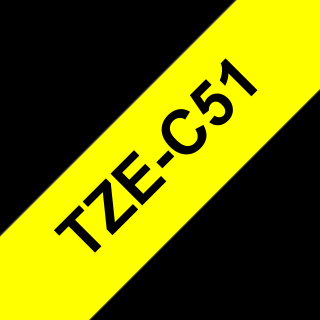 Banda Etichete Brother TZe-C51, Laminata, Negru pe Galben Fluorescent, 24mm 5m