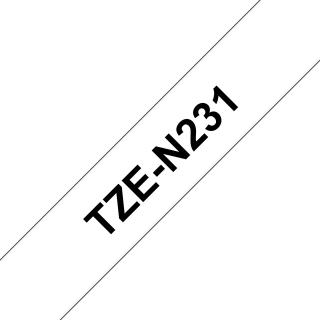 Banda Etichete Brother TZe-N231, Laminata, Negru pe Alb, 12mm 8m
