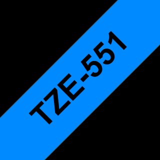 Brother TZ-551 tape BLACK ON BLUE 24mm