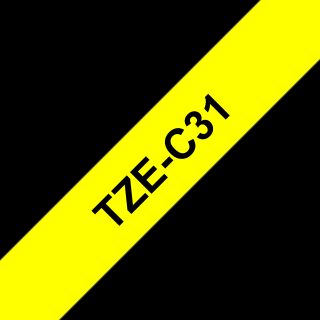 Brother TZC31 12mm BLACK ON FLUO. YELLOW