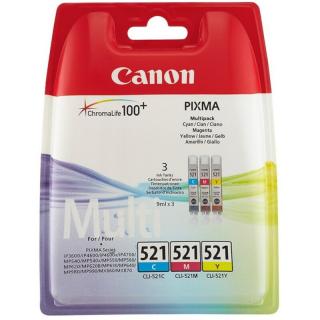 Cartus cerneala Canon CLI-521, color (cyan, magenta, yellow), original, 3 x 9 ml