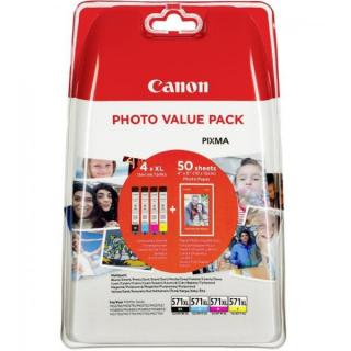 Cartus cerneala Canon CLI-571XL, multicolor (black, cyan, magenta, yellow), original, 500 pagini, 50 ml