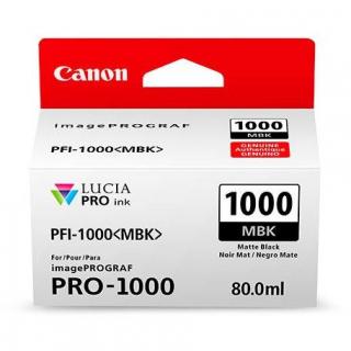 Cartus cerneala Canon PFI-1000MBK, negru mat (Matte Black), original, 80 ml
