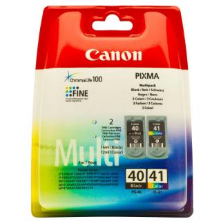 Cartus cerneala Canon PG-40 + CL-41 Multipack BK Color, negru si color (black and color), original, 195 pagini negru, 312 pagini color, 16 ml negru, 12 ml color