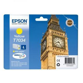 Cartus cerneala Epson L T7034, galben (yellow), original, 800 pagini, 9.6 ml