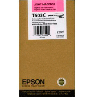 Cartus cerneala Epson T603C, roz deschis (light magenta), original, 220 ml