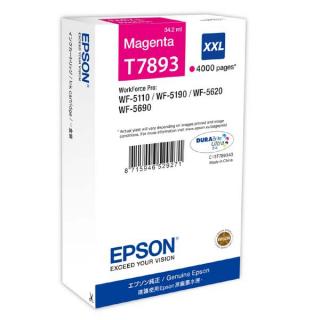 Cartus cerneala Epson T7893, roz (magenta), original, 4000 pagini, 34.2 ml