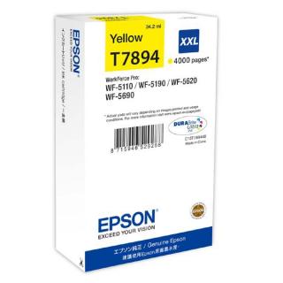 Cartus cerneala Epson T7894, galben (Yellow), original, 4000 pagini, 34.2 ml