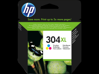 Cartus cerneala original HP 304XL (N9K07AE) tricolor (albastru, galben, roz), 300 pagini