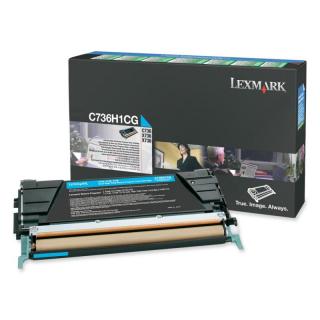 Cartus toner Lexmark C736H1CG (C736, X736, X738), Cyan (Albastru), original, 10.000 pagini