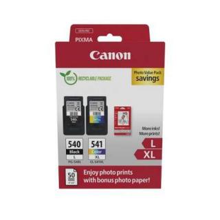 Pachet 2 Cartuse Cerneala Canon Photo PG-540L + CL-541XL 5224B012AA + Hartie Foto 10x15 50 Coli Negru Color