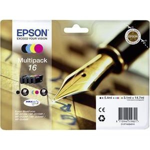 Set cartuse cerneala  Epson T1626, 4 culori (Black, Cyan, Magenta, Yellow), original, 165 175 pagini, 14.7 ml