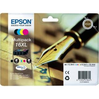 Set cartuse cerneala  Epson T1636 (Pen and Crossword), 4 culori (Black, Cyan, Magenta, Yellow), original, 950 pagini, 32.4 ml