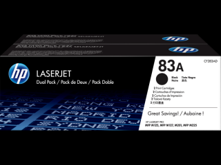 Toner HP 83A (CF283AD), negru (black), original, 2 bucati, 1500 pagini.