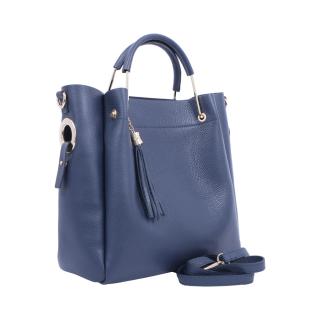 Geanta Alice, piele 100% naturala, bleumarin, 8055