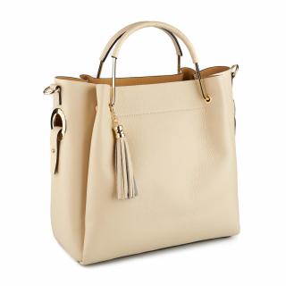 Geanta Alice, piele naturala, bej, 8055