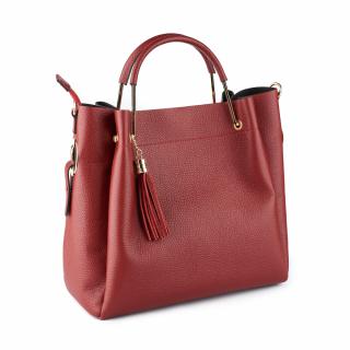 Geanta Alice, piele naturala, burgund, 8055