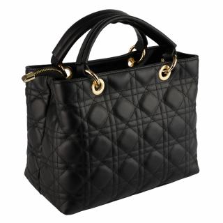 Geanta Amora, piele 100% naturala negru cu aspect matlasat, 8228