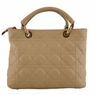 Geanta Amora, piele 100% naturala taupe cu aspect matlasat, 8228