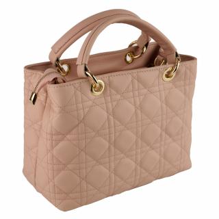 Geanta Amora, piele naturala nude cu aspect matlasat, 8228
