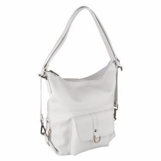 Geanta Ayline, tip rucsac alb din piele 100% naturala  8110