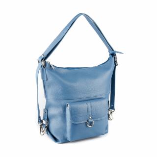 Geanta Ayline, tip rucsac albastru celeste din piele 100% naturala  8110