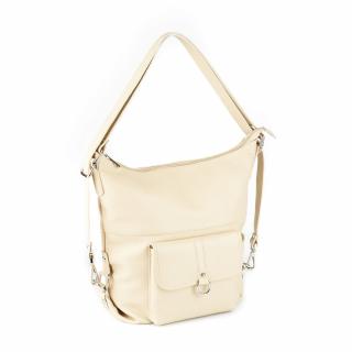 Geanta Ayline, tip rucsac crem din piele100% naturala  8110