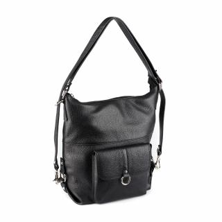 Geanta Ayline, tip rucsac neagra din piele naturala  8110