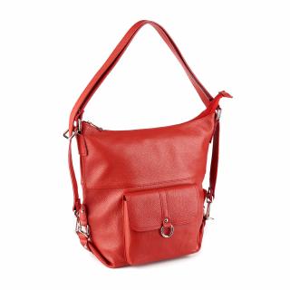 Geanta Ayline, tip rucsac rosu din piele 100% naturala  8110