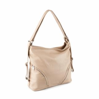 Geanta Brianna, tip rucsac taupe deschis din piele 100% naturala  8119