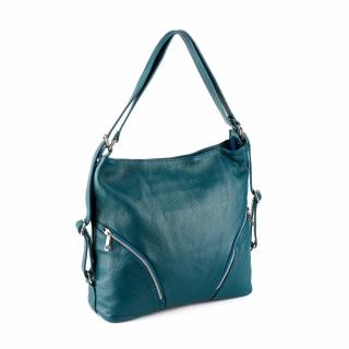 Geanta Brianna, tip rucsac turcoaz din piele 100% naturala 8119