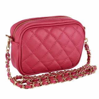 Geanta Cassia, crossbody piele 100% magenta cu aspect matlasat 8167