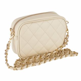 Geanta Cassia, crossbody piele 100% naturala crem cu aspect matlasat 8167