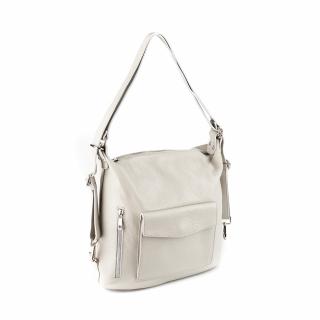 Geanta Claire, tip rucsac gri deschis din piele 100% naturala 8118