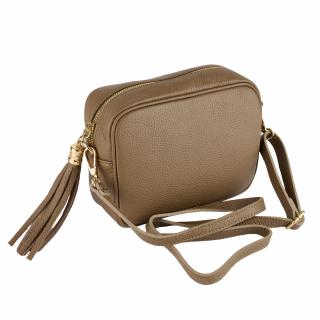 Geanta Gilda crossbody din piele naturala taupe 8210