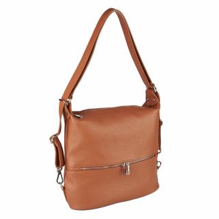 Geanta Jackie, tip rucsac coniac din piele naturala moale 8190