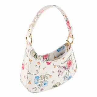Geanta Leila din piele 100% naturala,imprimeu floral 8235