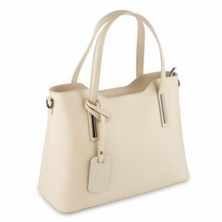 Geanta Model Mare Emma, crem din piele naturala 8008
