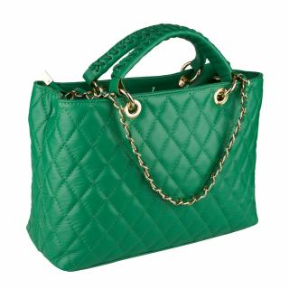 Geanta Natalia, piele 100% naturala verde crud cu aspect matlasat, 8001