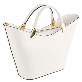 Geanta Selena, piele 100% naturala, alb , 8236