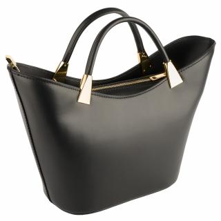 Geanta Selena, piele 100% naturala, negru , 8236